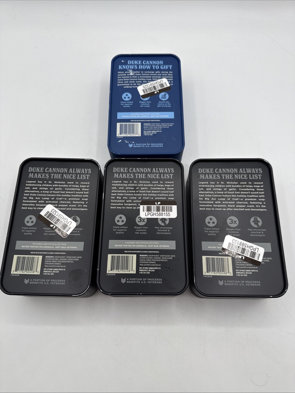 Duke Cannon Big Ass Lump Of Coal Charcoal Soap 10oz Lot Of 3 & 1 White Elephant