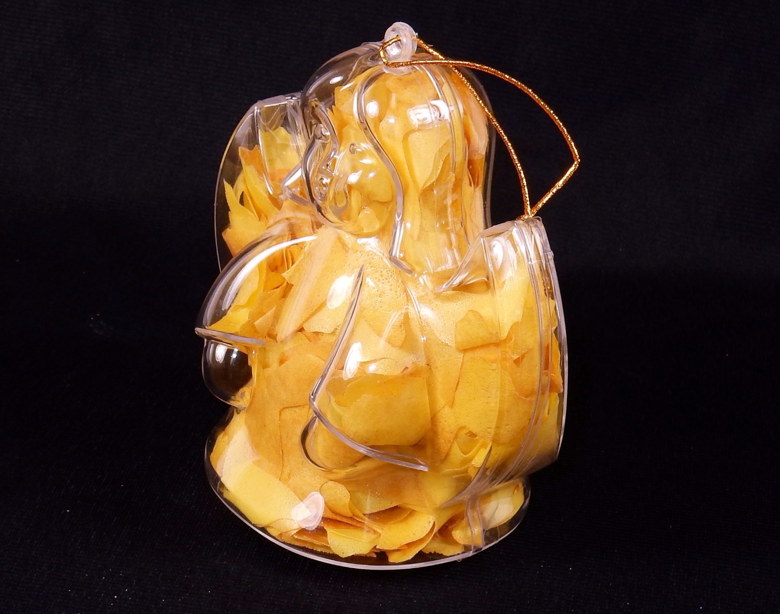 Angel Shaped Bath Soap Ornament w/Golden Wings Confetti, Light Floral Scent
