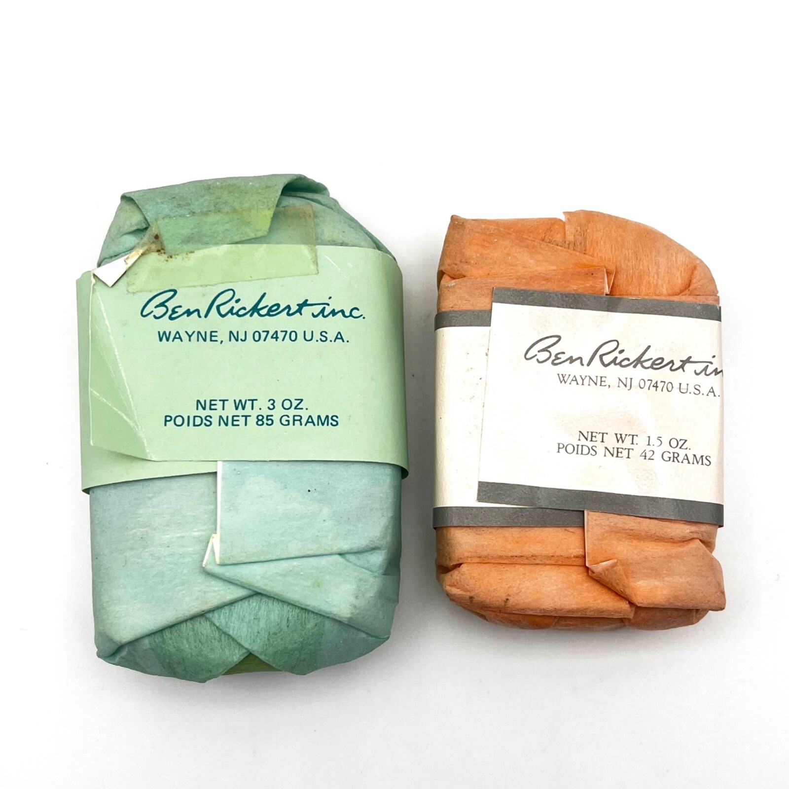 Vintage Ben Rickert Soap Wrapped – 3 Oz Benandré & 1.5 Oz Calla Lily – Set Of 2