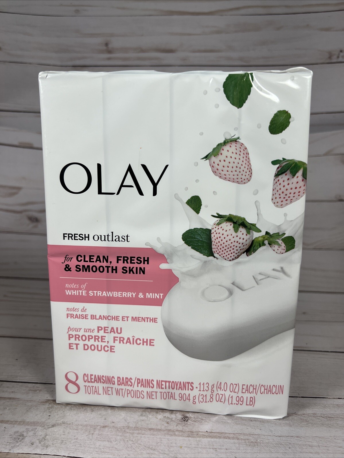 Olay Fresh Outlast White Strawberry & Mint 8 Cleansing Soap Bars