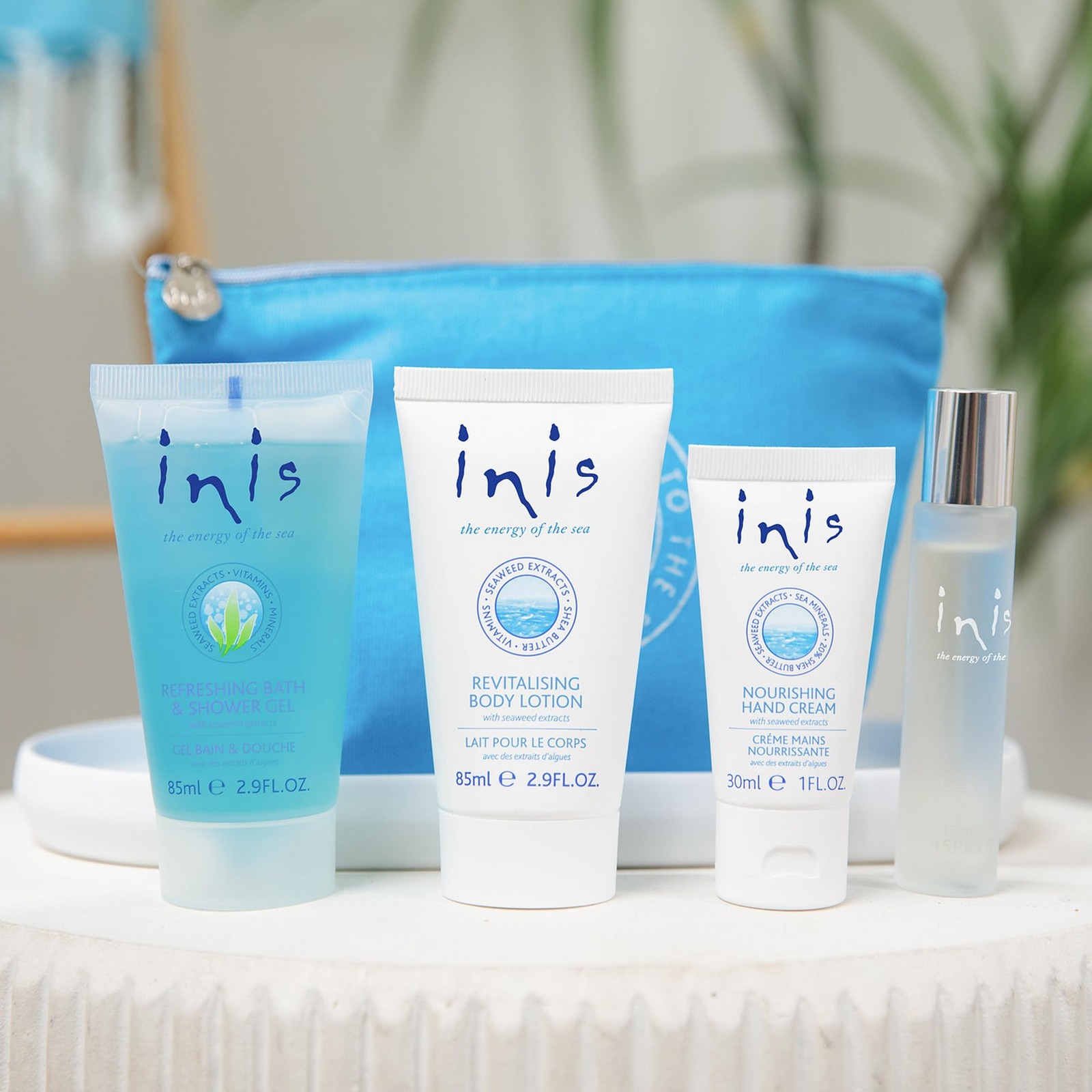 Inis Energy of the Sea Voyager Gift Set – Travel Size Cologne Hand Cream Lotion