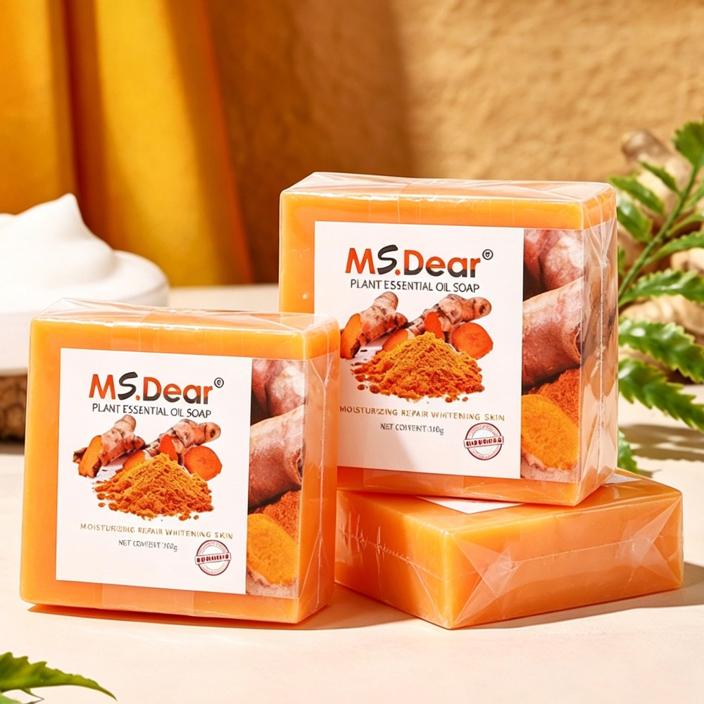 3 PCS Turmeric Soap Bar, Natural Bar Soap for Face & Body, Handmade Tumeric Bar