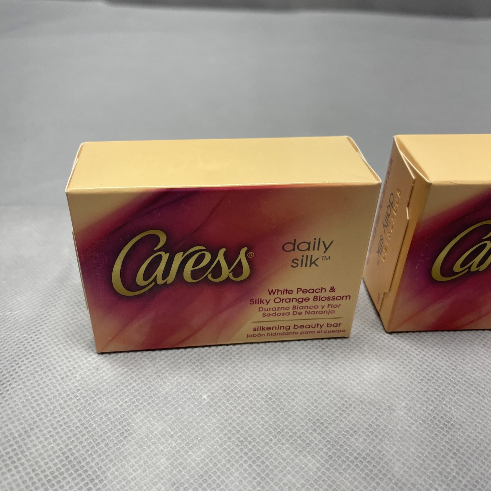 2 bars of Caress Daily Silk Soap White Peach Silky Orange Blossom 3.15 oz NIB
