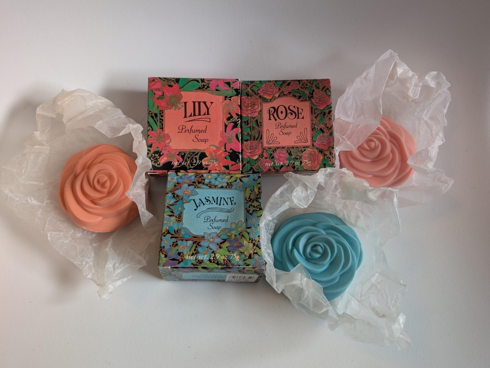 Set 3 RARE Vtg Victoria’s Secret Jasmine Rose & Lily Soaps 2.9 Oz Bars New Box