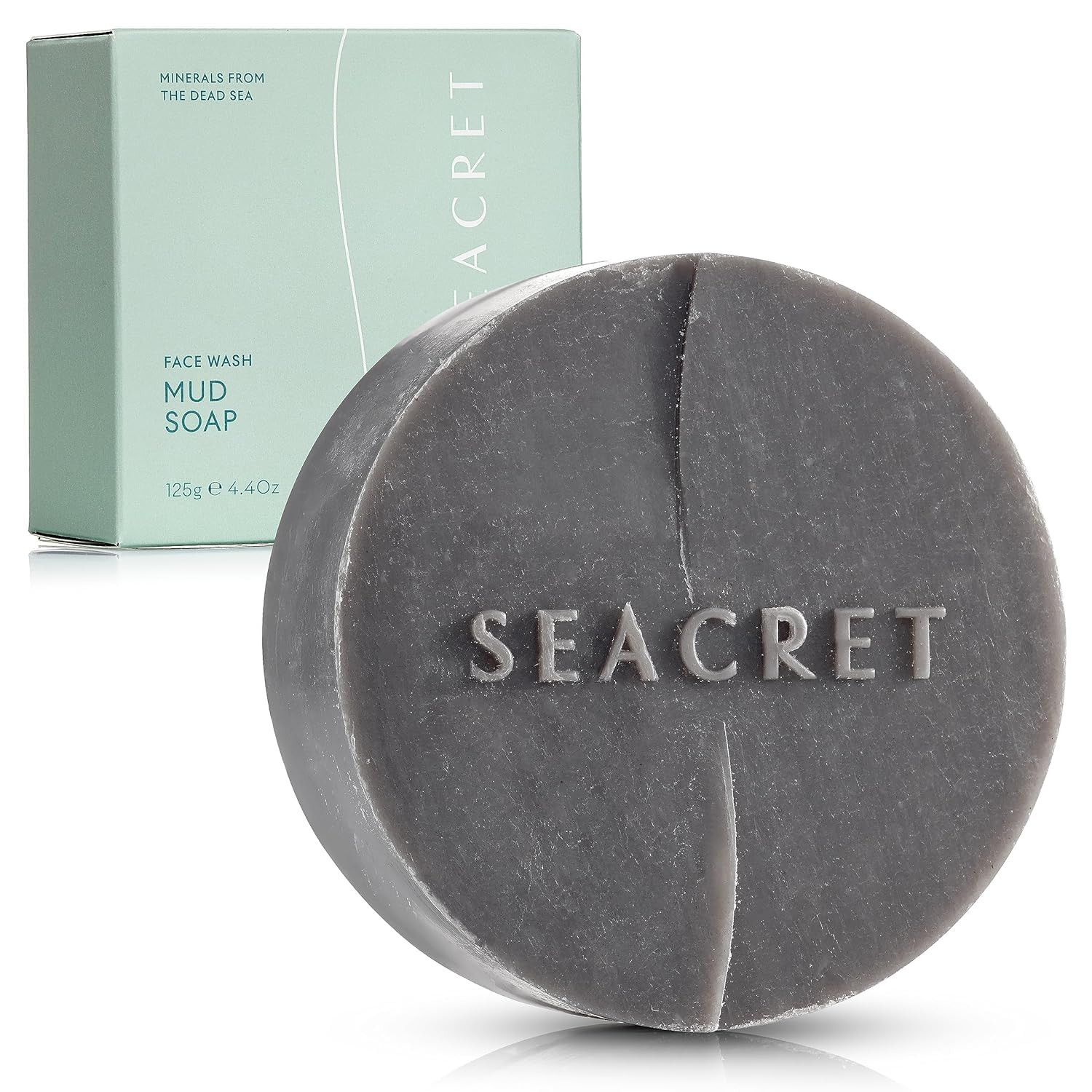 SEACRET Dead Sea Mud Soap Bar – Deep Pore Purifying & Refining Facial Cleanser w