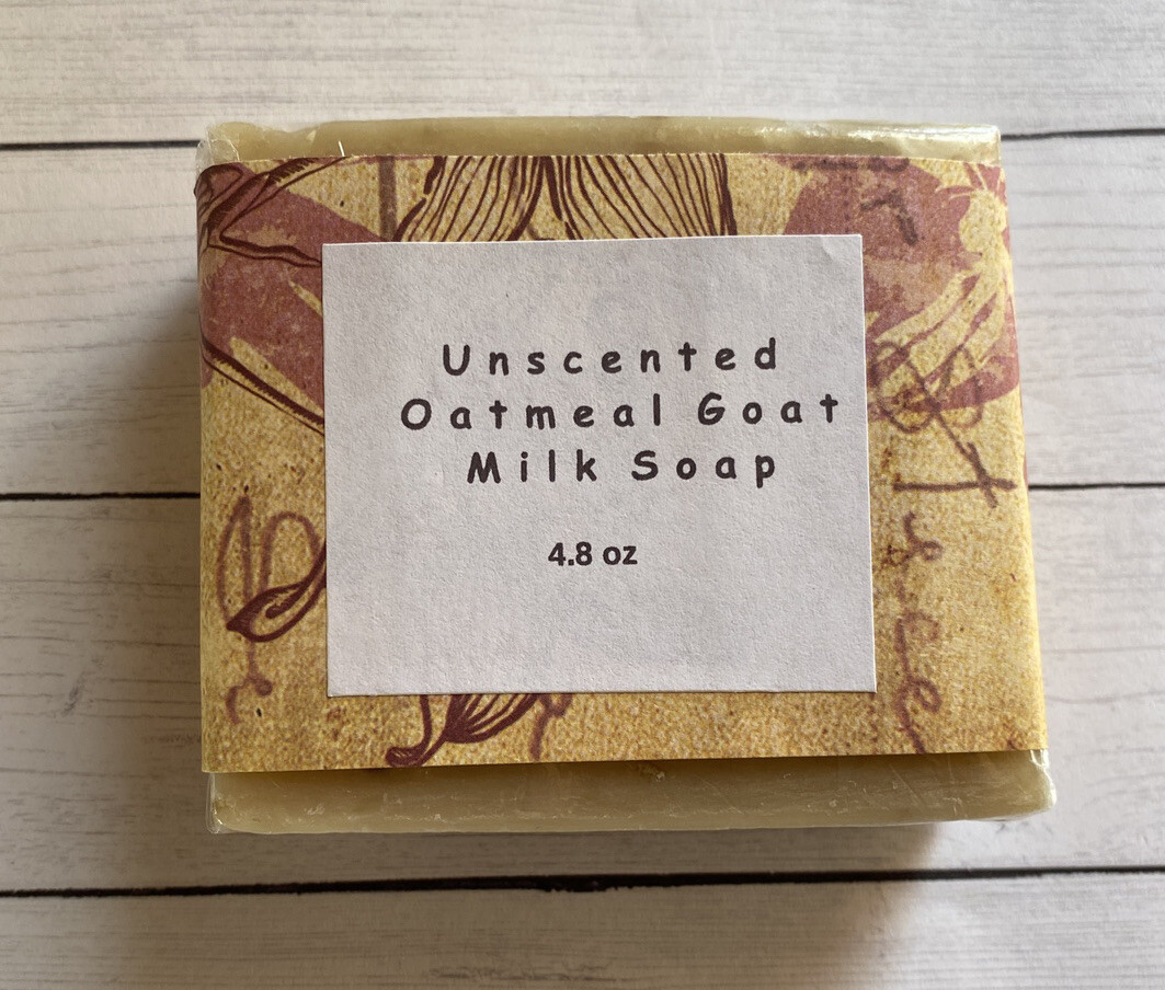Unscented Oatmeal Goat-Milk Soap 4.8oz Bar Non GMO Made In USA