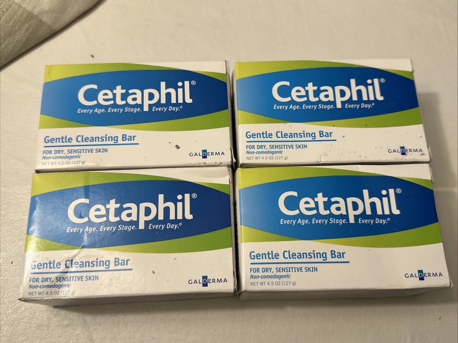 Cetaphil Gentle Cleansing Bar For Sensitive Skin Hypoallergenic 4.5 Oz Pack of 4