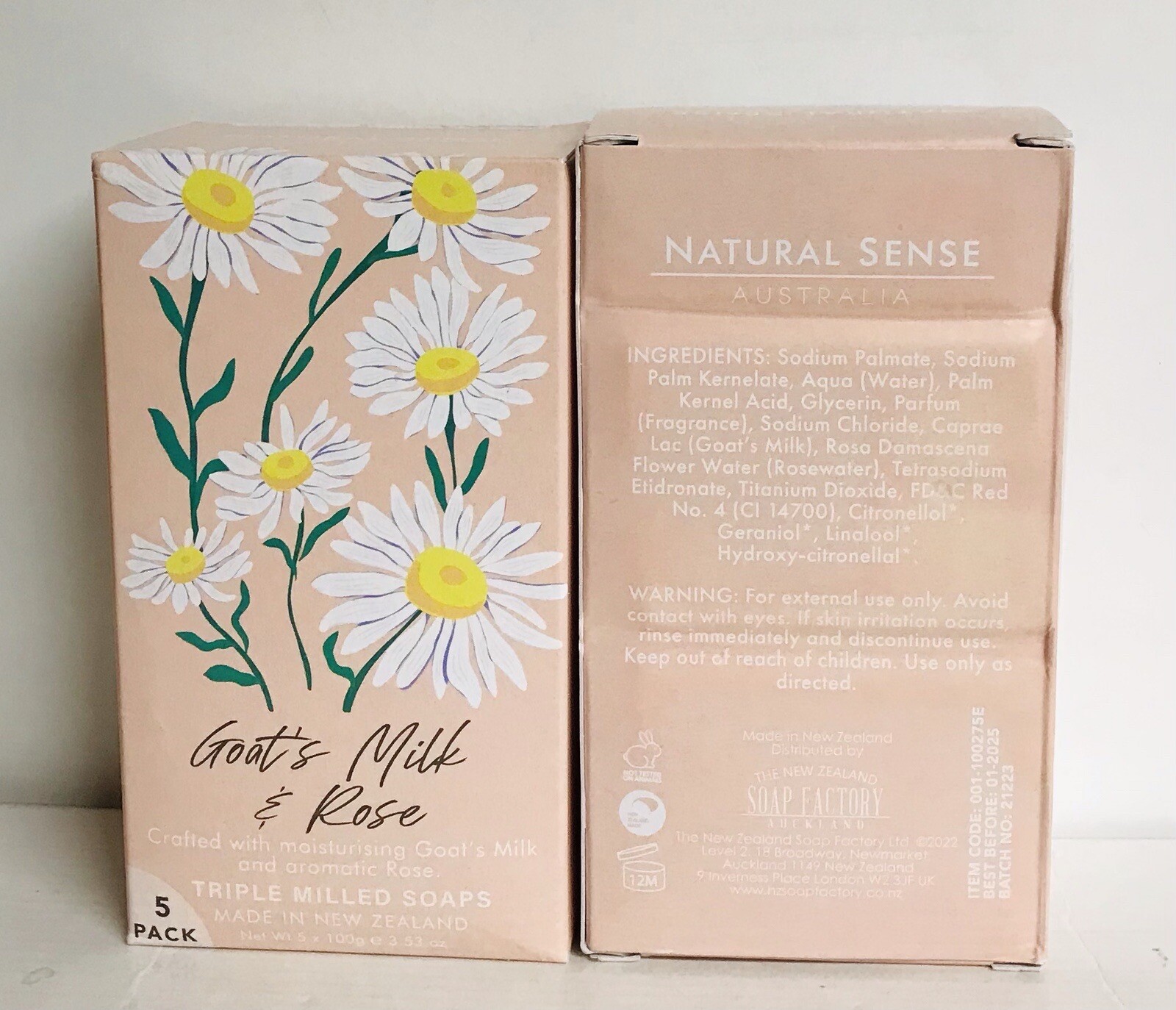 2-Pack Goat’s Milk & Rose Moisturizing Bar Soap 10 Bars Total 3.53 oz Each