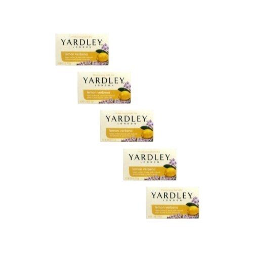 5 Pack Yardley Lemon Verbena With Shea Butter Bar Soap 4 Ounce Each