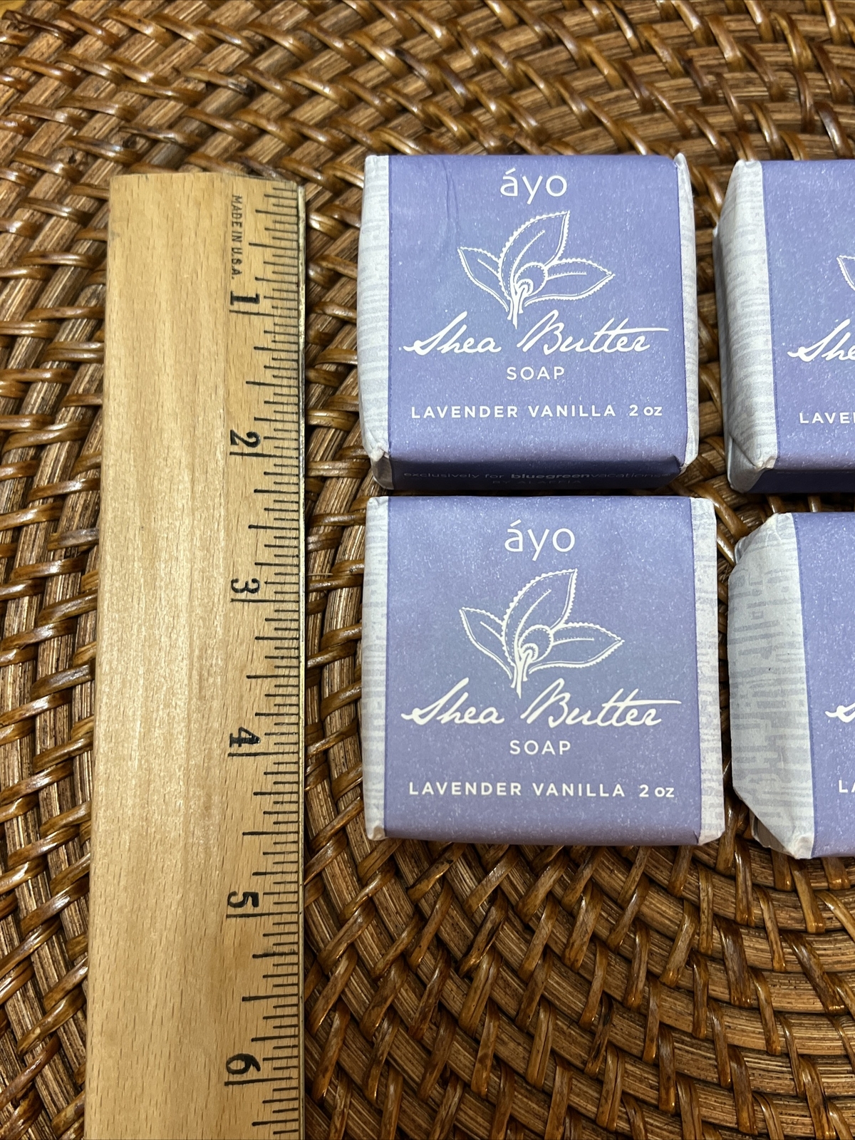 AYO Shea Butter Bar Soap Travel Size Lavender VANILLA 2oz lot of 4 New