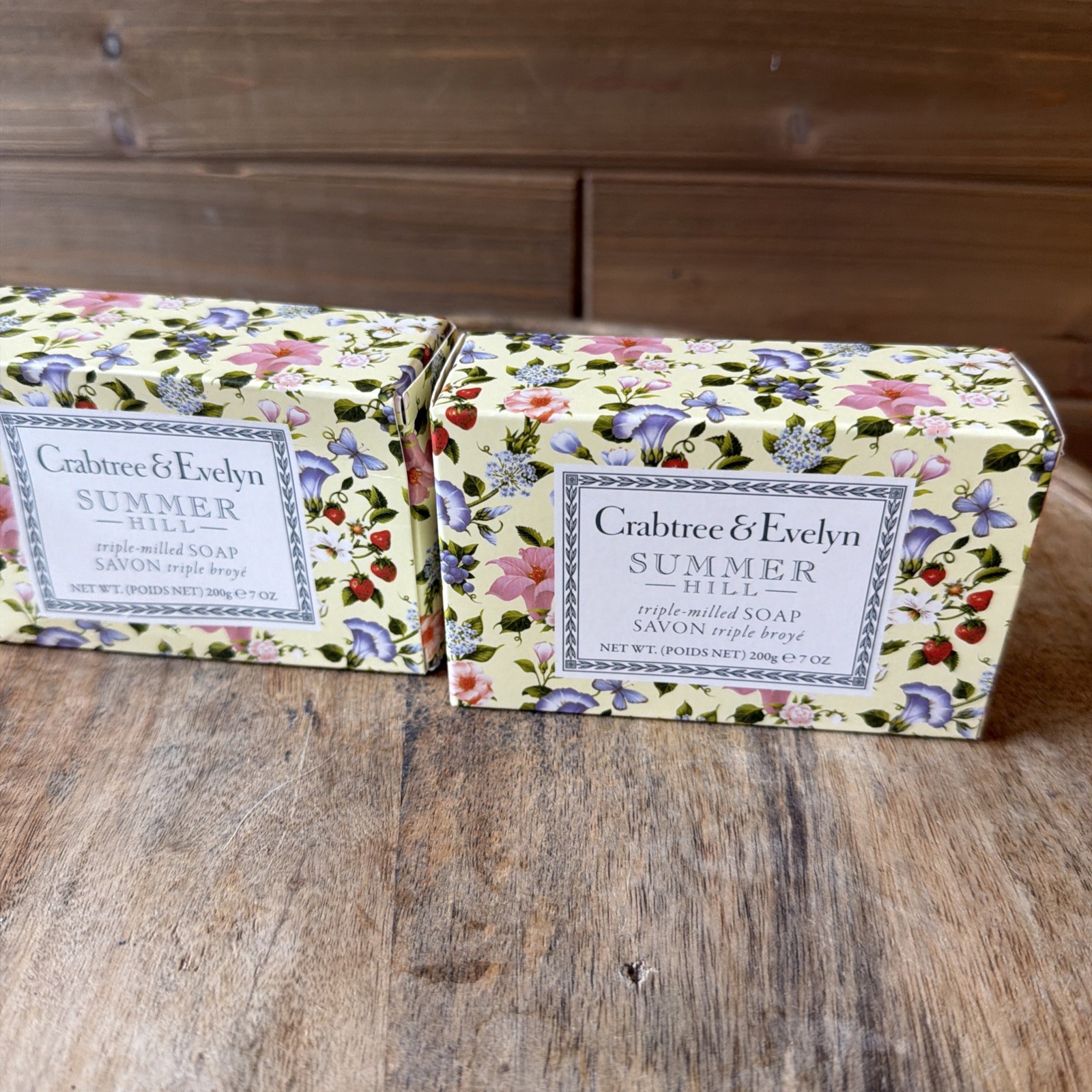 Crabtree & Evelyn Summer Hill Triple Milled Soap 2 Pack | 7 oz Bars | Floral Lux