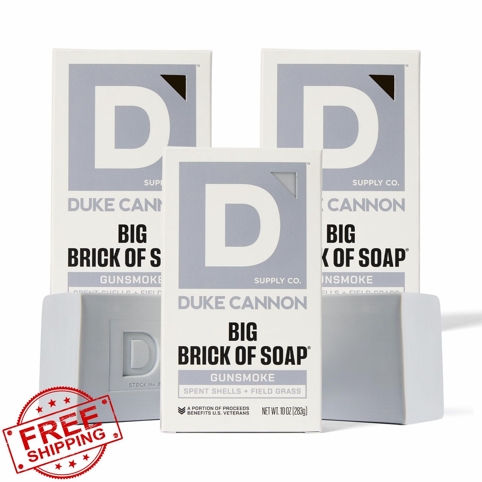 Duke Cannon Big Brick of Soap Gun Smoke 3 Pack 10oz Men’s Masculine Scents