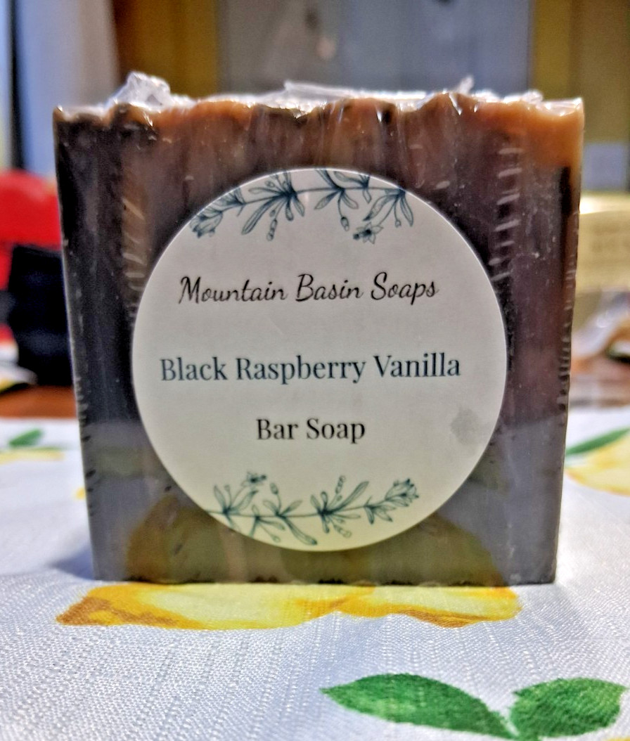 Mountain Basin Soaps, Black Raspberry Vanilla. 4 to 4.5 oz bar