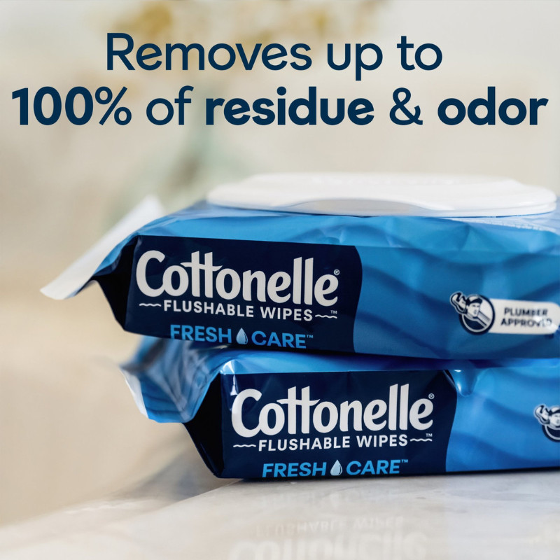 Cottonelle Fresh Care Flushable Wet Wipes 10 Flip-Top Packs (420 Total Wipes)