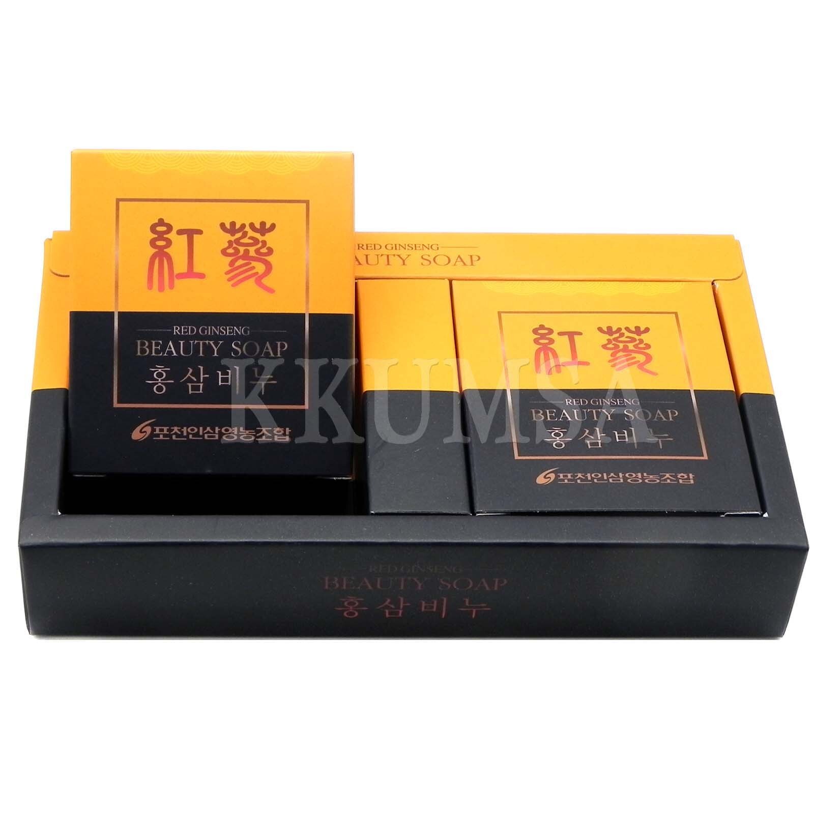 Korean Red Ginseng beauty Soap 400g(100gx2p x 2Box) moisture,nourishment provide