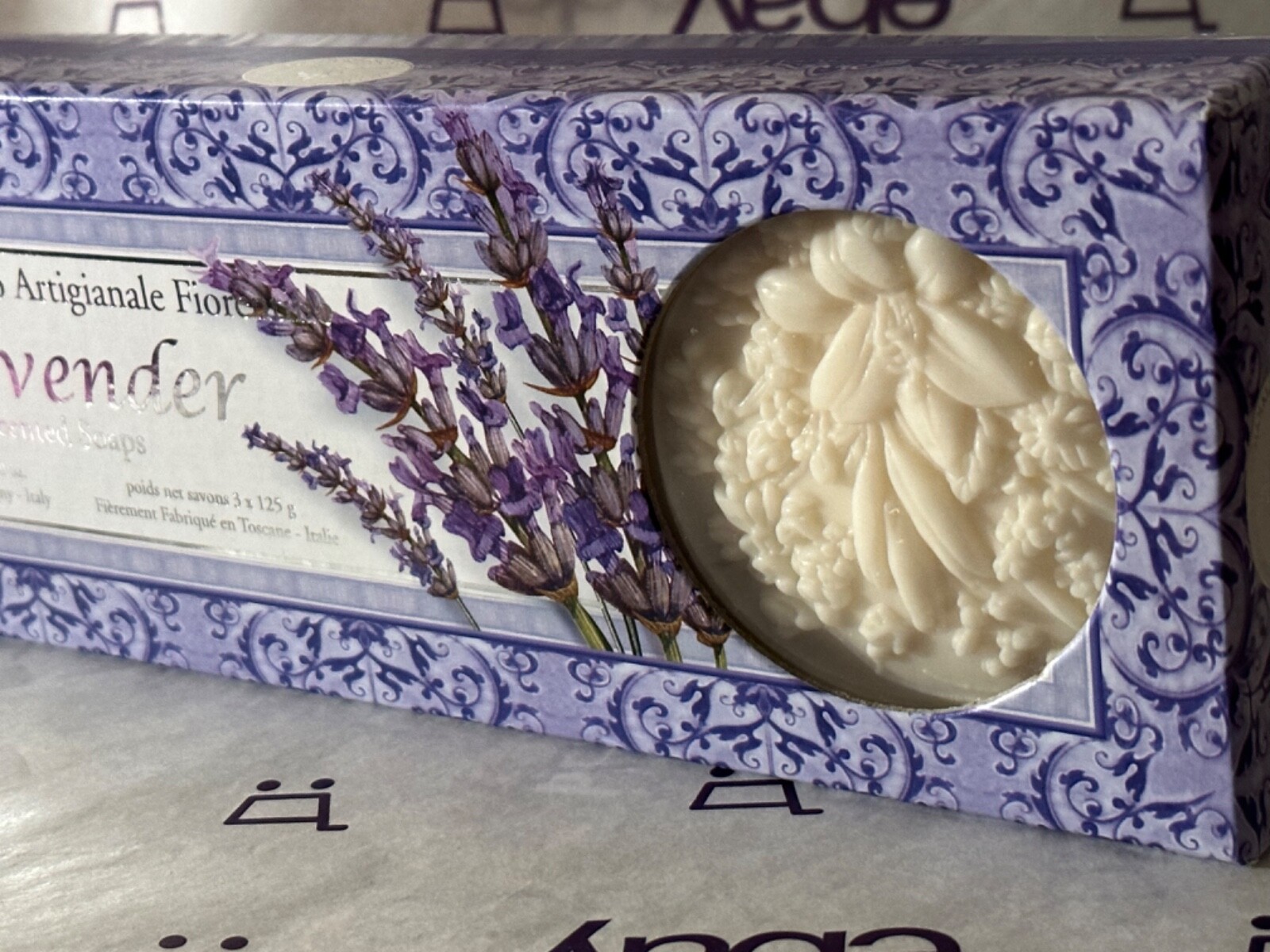 SAPONIFICIO ARTIGIANALE FIORENTINO *LAVENDER * 3 x 4.40oz Handmade Soap