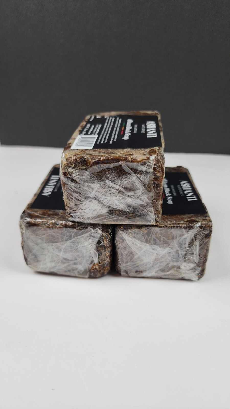 Ashanti African Fragrance Free Black Soap, 3 bars, 46oz /1362g