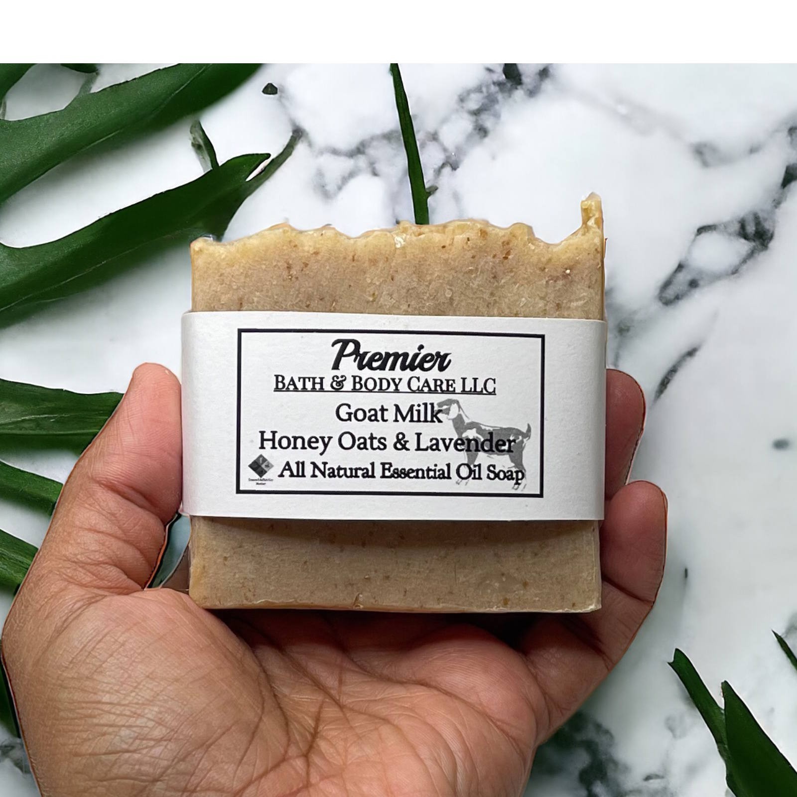 All Natural Lavender Honey Oats Goat Milk Soap Bar with Organic Shea Butter