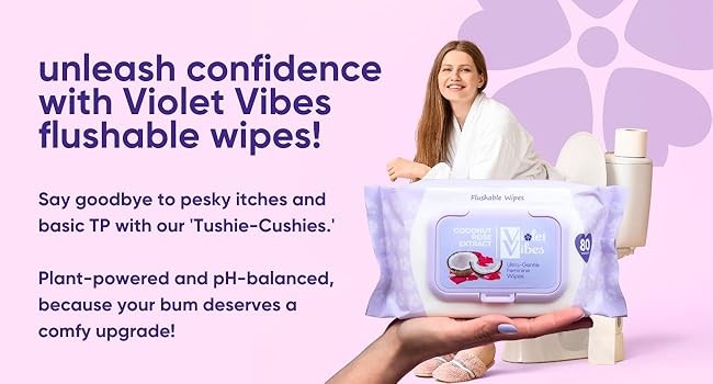 160-CT Flushable Wipes for Women – Gentle on Sensitive Skin Plant Based