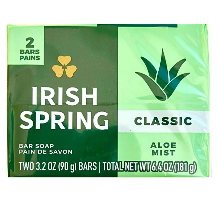 🆕️ IRISH SPRING ☘️(8-BARS) 3.2 Oz. (90g) Bars ●CLASSIC● Aloe Mist Bar Soap🫧.