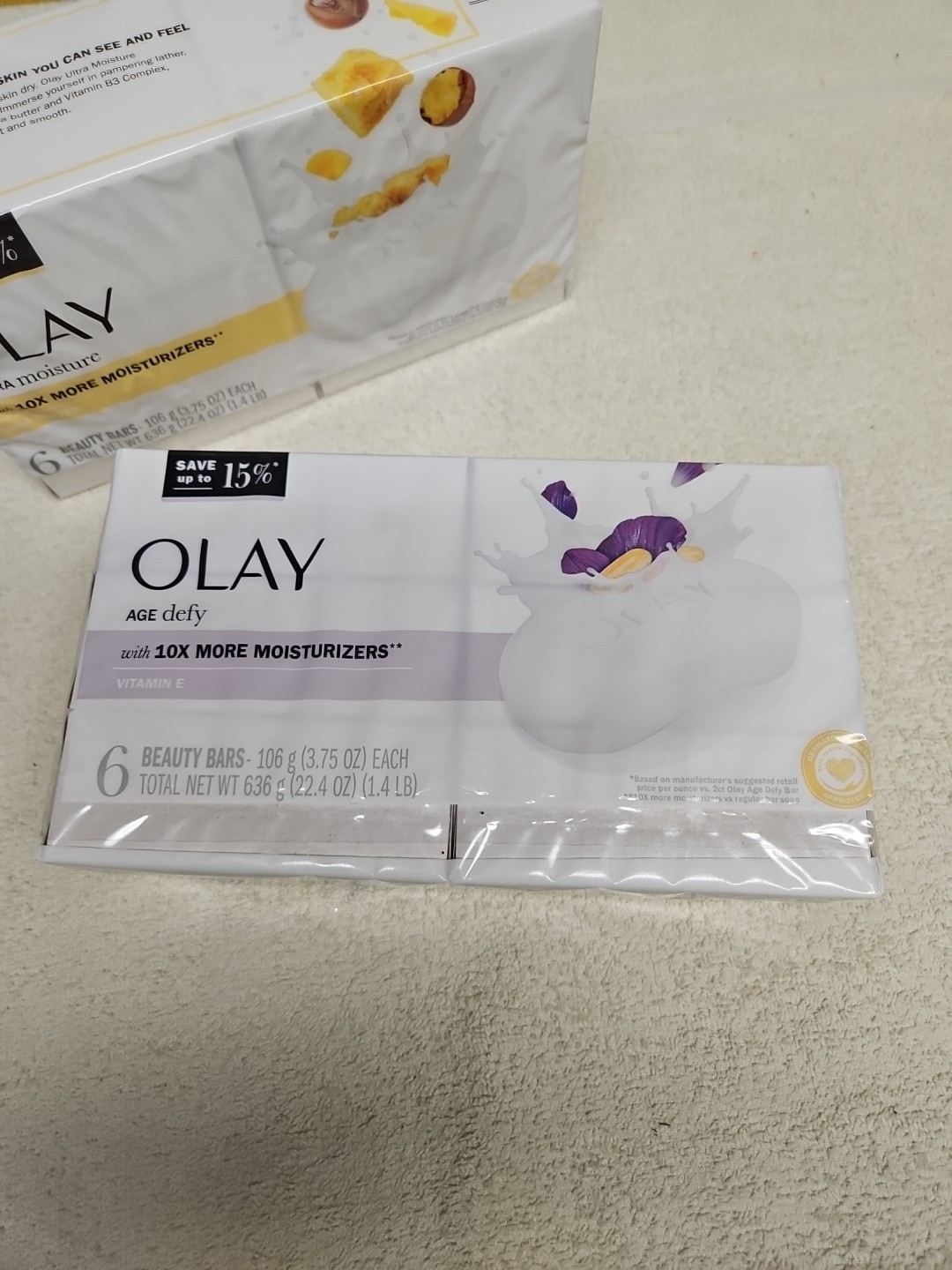 Pack of 2: OLAY Age Defy And Ultra Moisturizers Bar Soap, (Total 12 Bars)