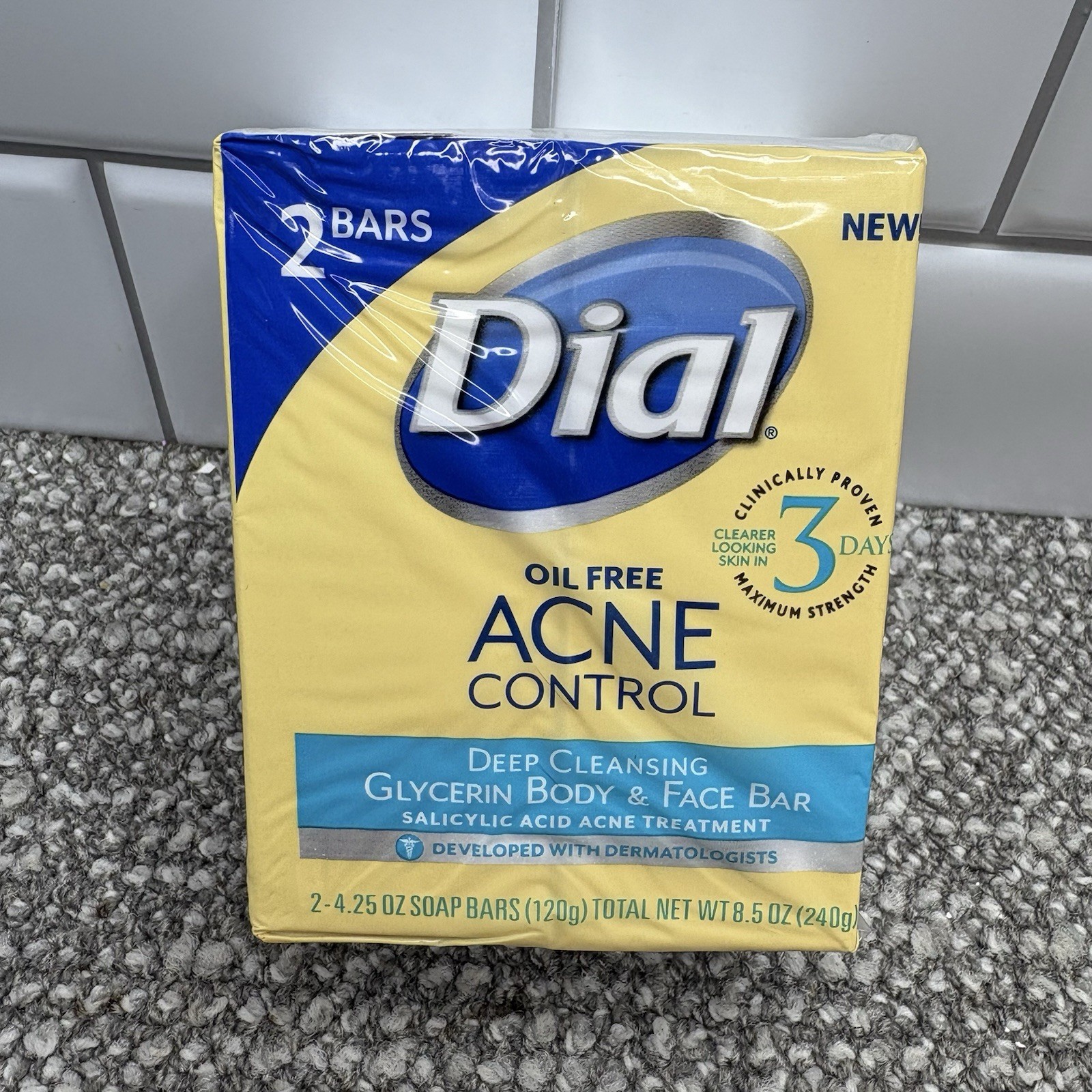 Dial Oil Free Acne Control Deep Cleansing Bar Soap 2 Bars Sealed Discontinued