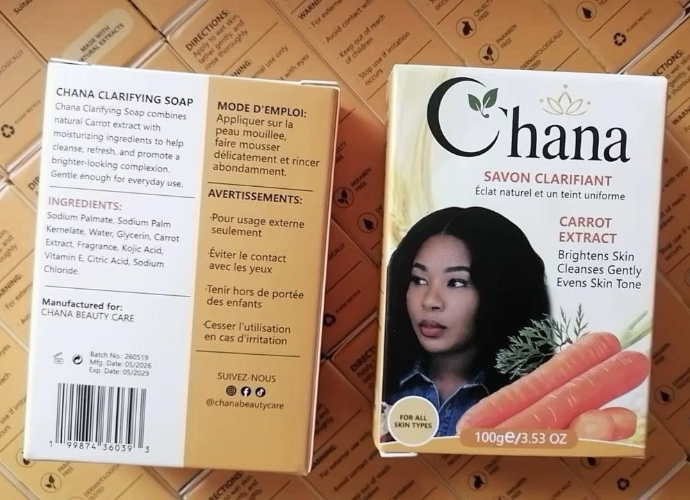 Chana Clarifying Brightening Soap Bar w/ Carrot Extract, Kojic Acid 3.53 oz
