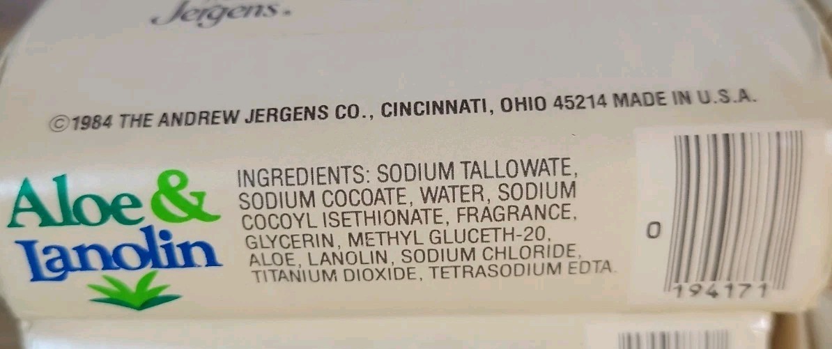 6 Bars Vintage 80’s Jergens Aloe & Lanolin Skin Conditioning Bar Soap 4.75oz