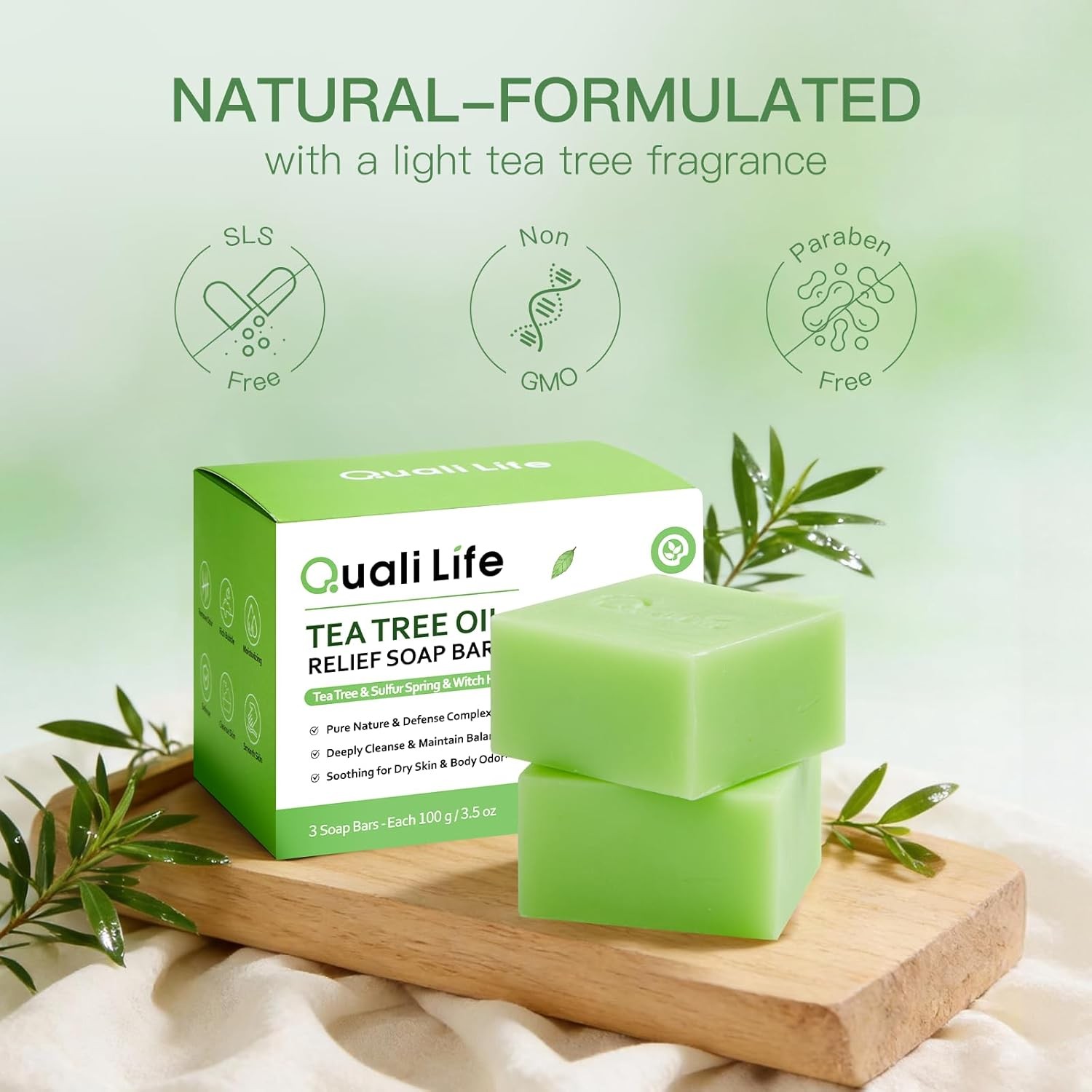 Tea Tree Soap, Tea Tree Soap Bar for Face & Body, Antifungal Soap with Tea Tree