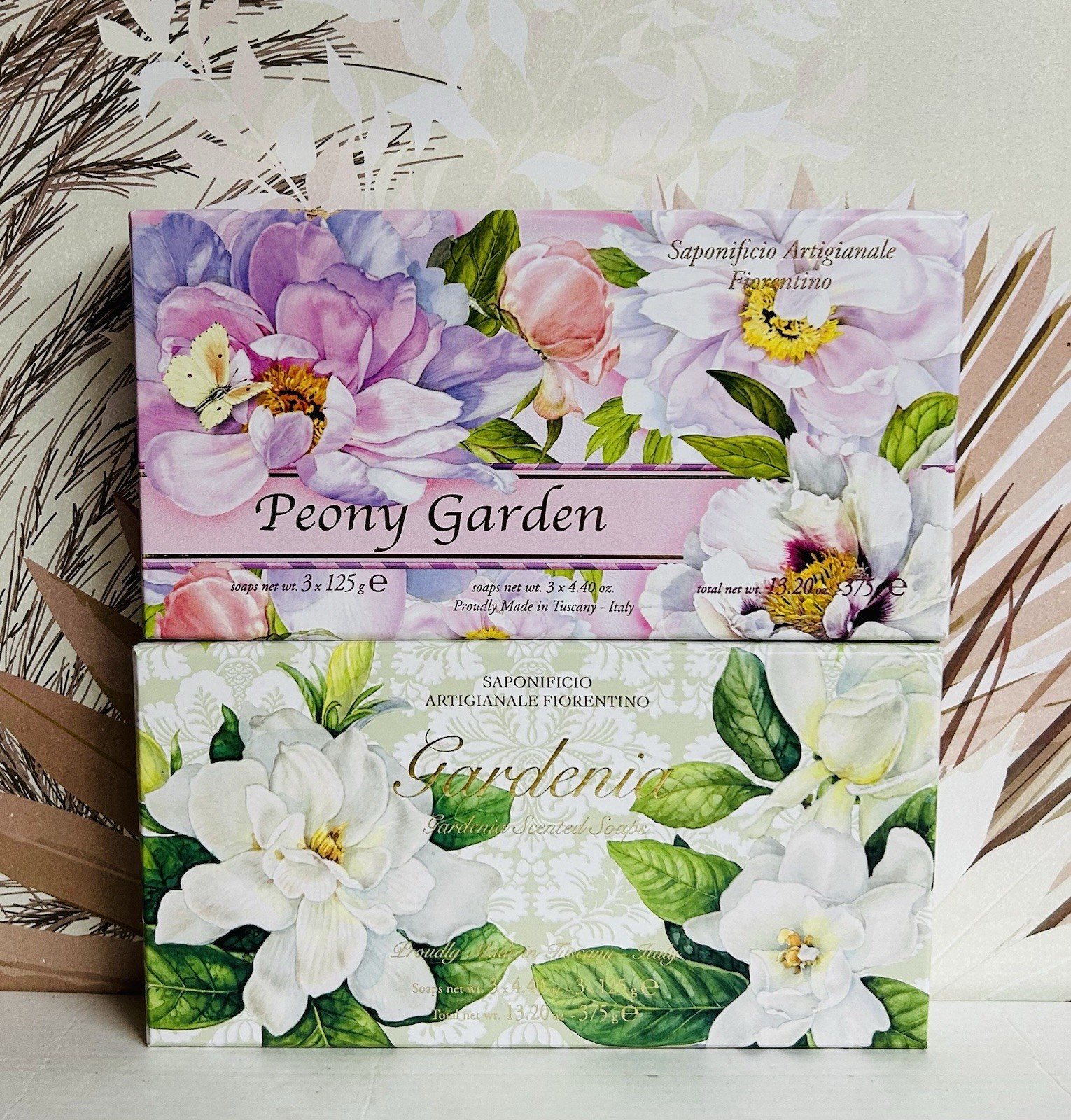 Saponificio ~Peony Garden & Gardenia Scented Bar Soap from Italy 6 bars 4.40 oz