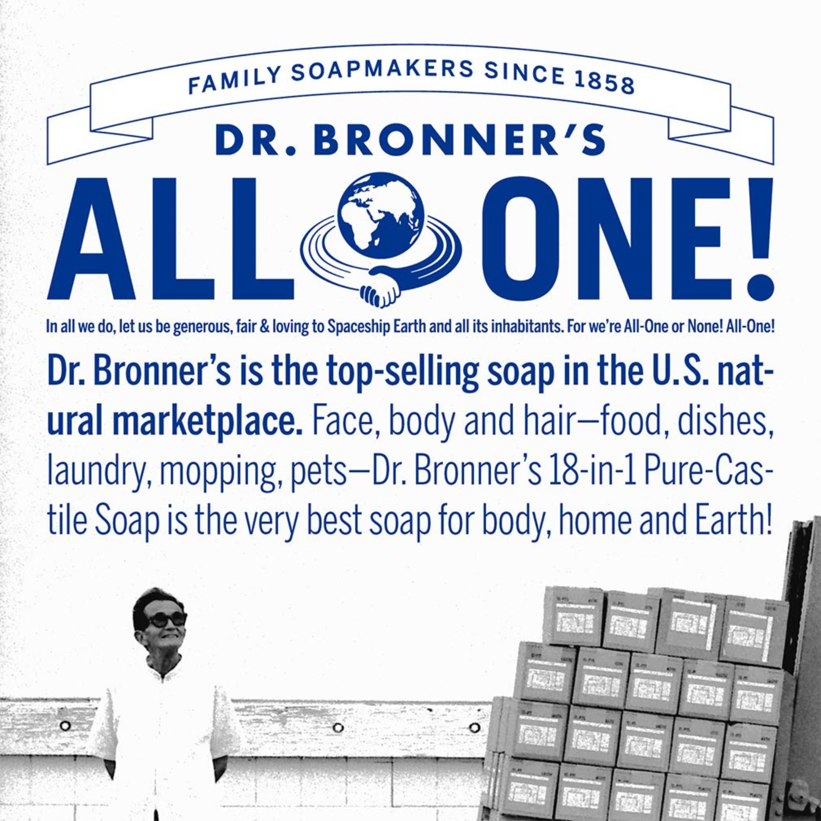 Dr Bronner’s Pure Castile Liquid Soap Baby Unscented 16 Oz Organic Fair Trade