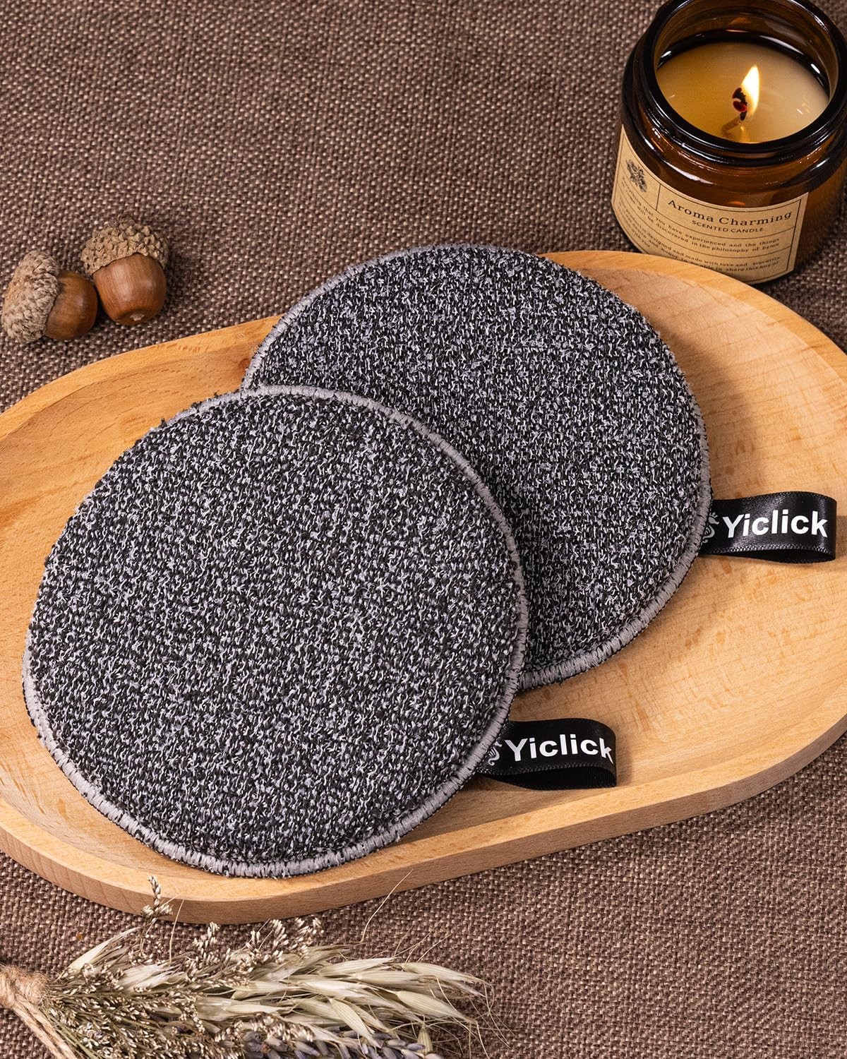 Yiclick Exfoliating Body Scrubber Exfoliator 2 Pack – Black