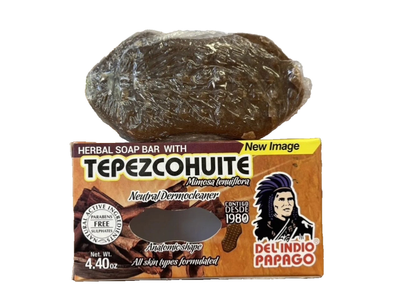 12 Pack DEL INDIO PAPAGO Herbal Soap Bar with TEPEZCOHUITE 4oz each
