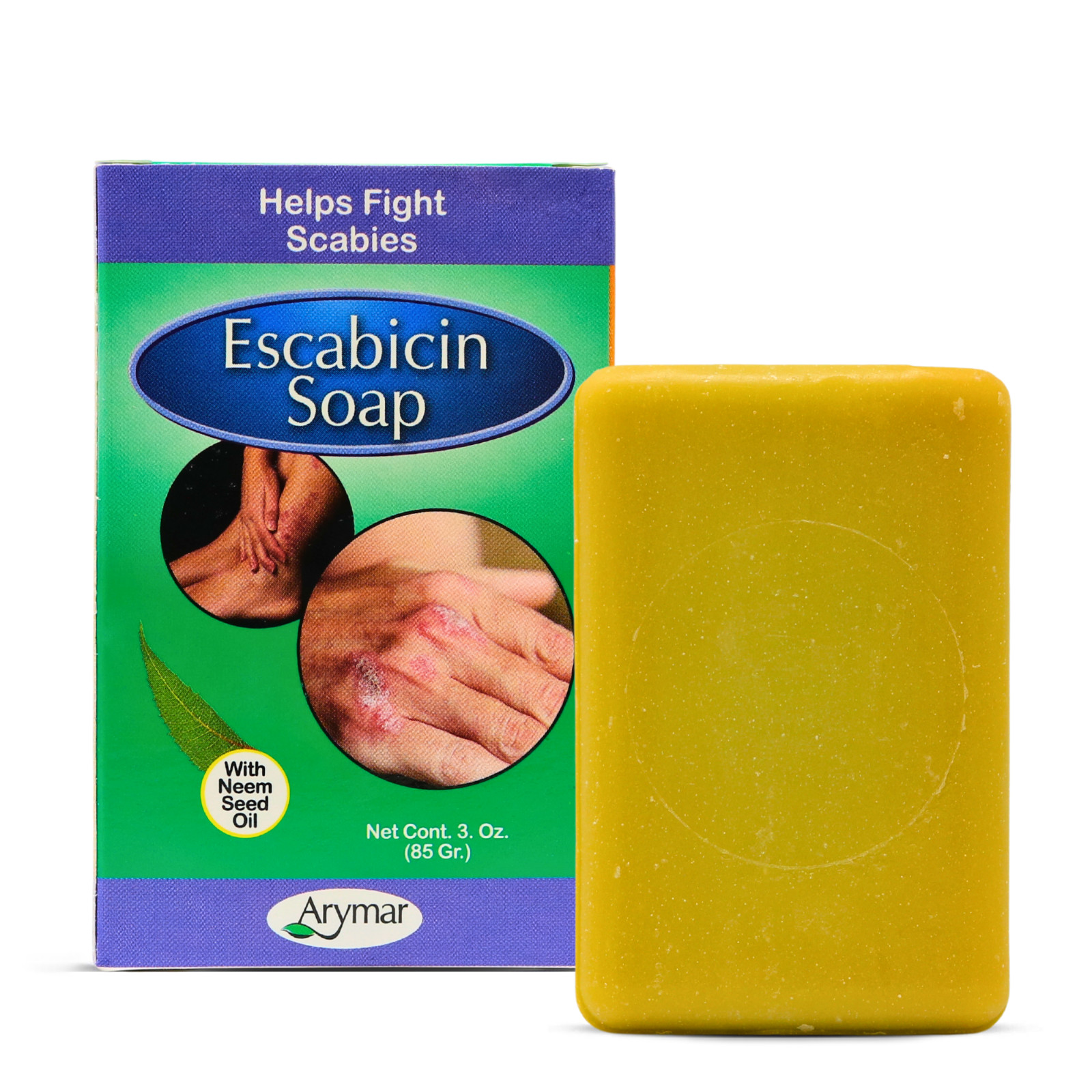 Arymar Escabicin Soap with Sulfur & Neem Oil for Scabies, 3 oz – Packs 1-25