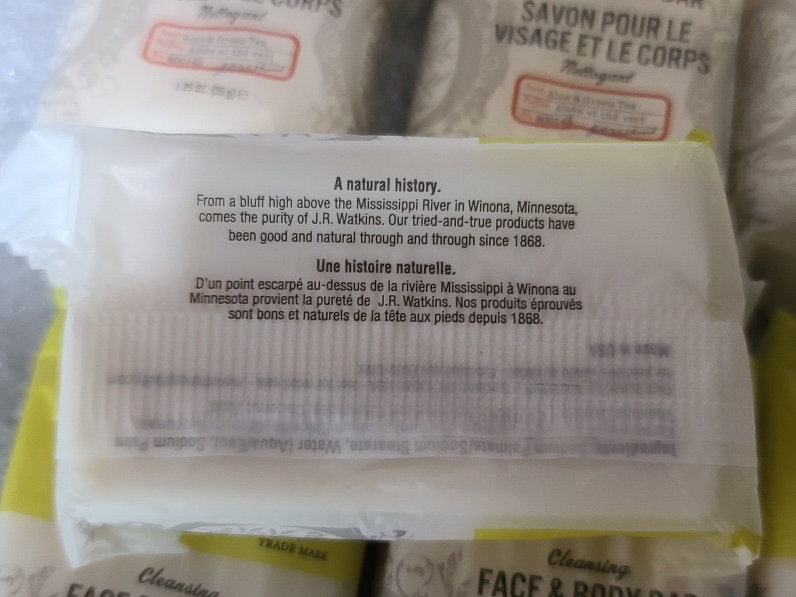 Lot of 10) JR WATKINS Face Body Bar Aloe Green Tea Travel Size 1.25oz Soap Bars