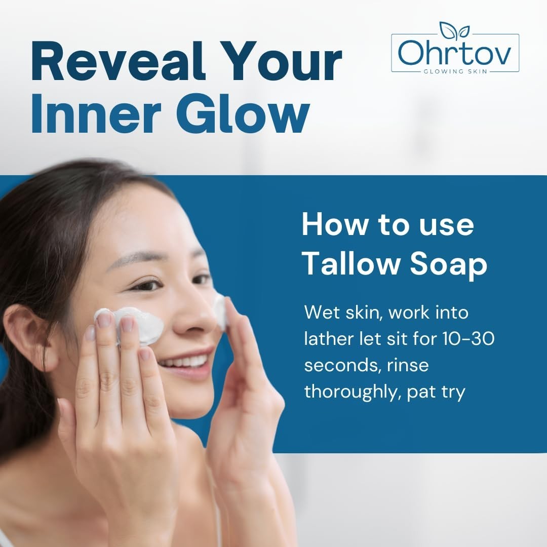 Moisturizing Unscented Beef Tallow Soap Bar – Ideal for Eczema & Sensitive Skin
