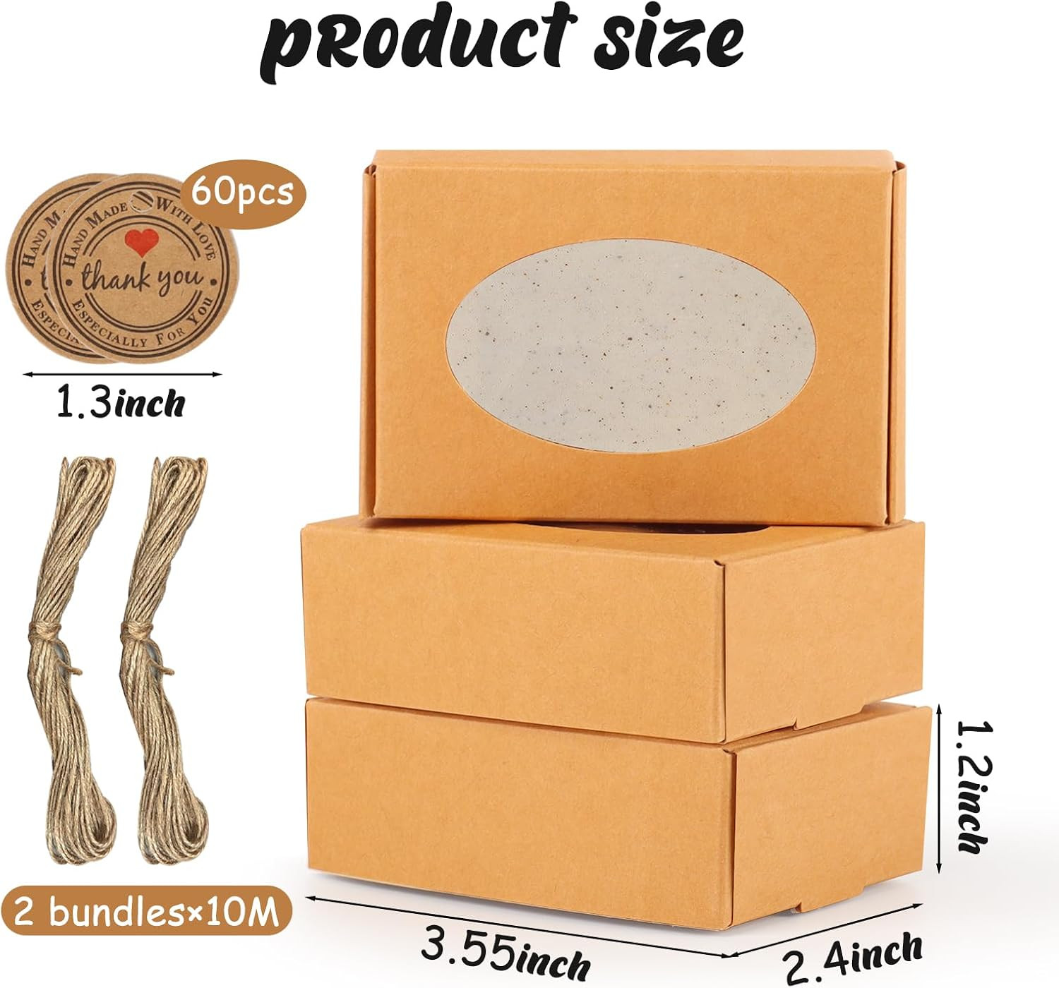 60 PCS Soap Boxes for Homemade Soap 3.55 X 2.4 X 1.2 Inch Small Soap Packagin…