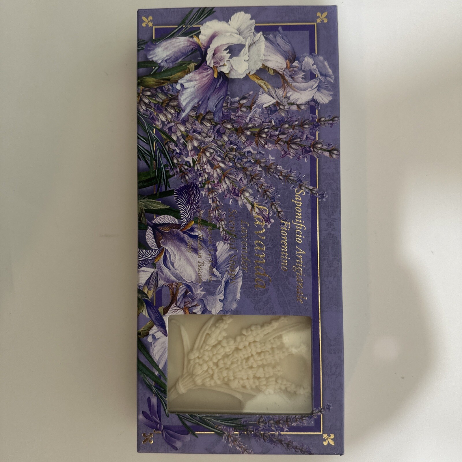 Handmade New Florentine Soaps Lavender Italian Made 3 Units 4.40oz Each