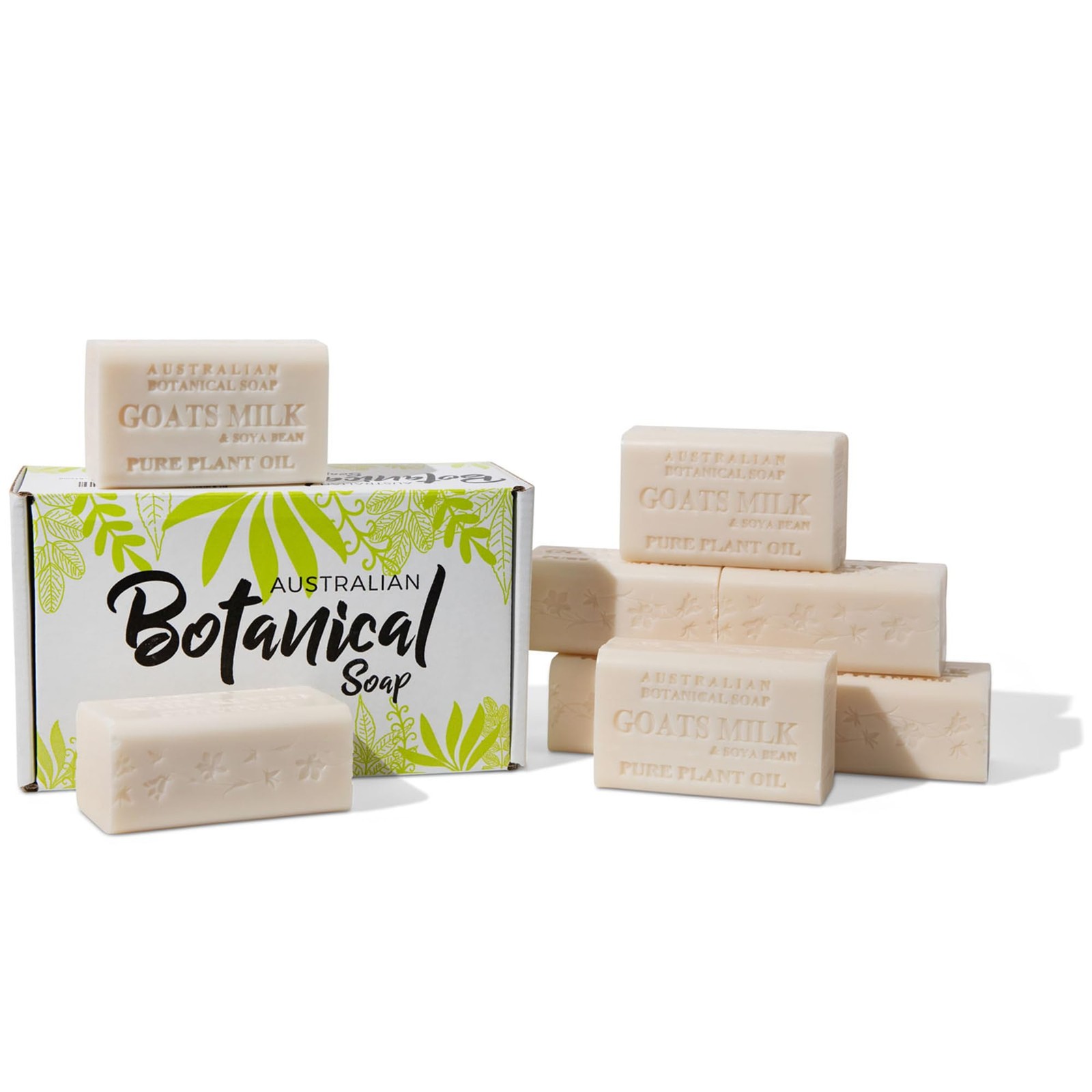 Australian Botanical Soap Goats Milk and Soya Bean Oil Triple-Milled, 8 Bars