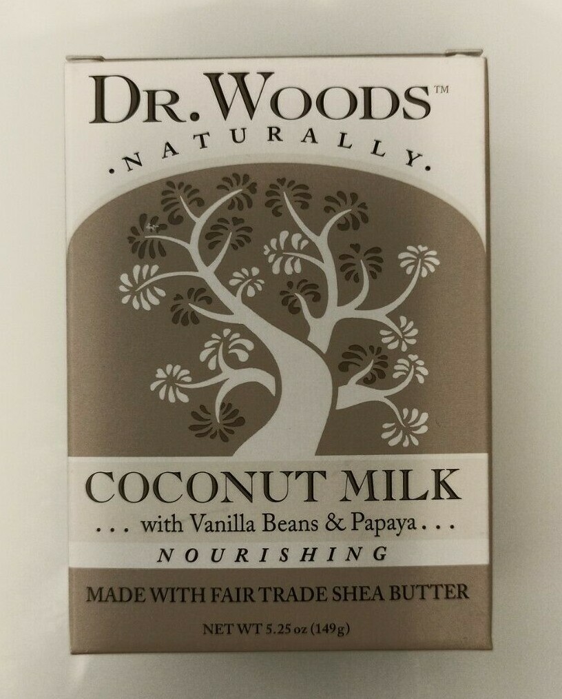 2x Dr. Woods Natural Bar Soap with Fair Trade Organic Shea Butter Coconut 5.25oz