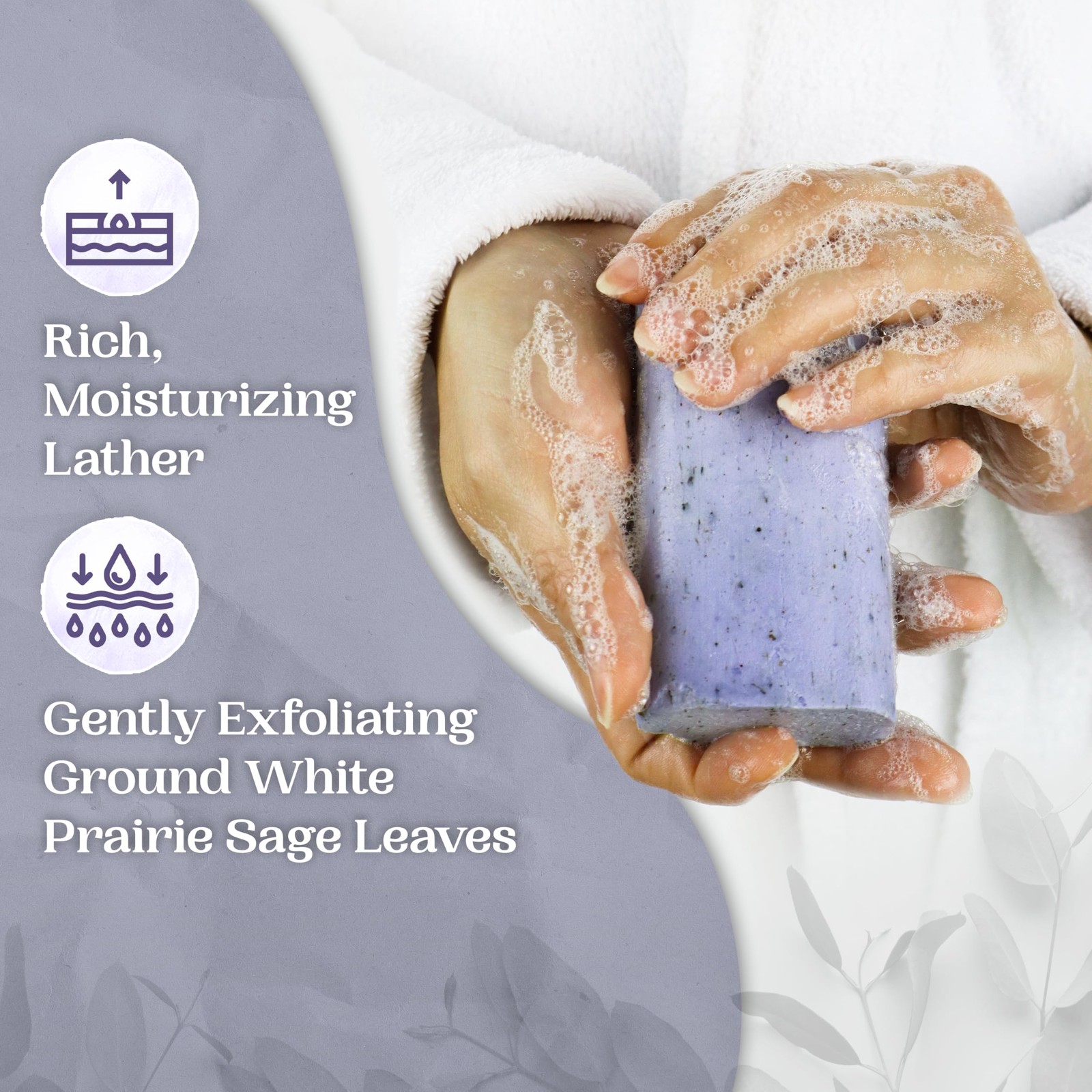Amish Farms Sage Soap Bar, Original 16 Ounce (Pack of 1), Lavender Color