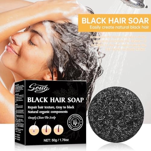 3PCS Gray Hair Reverse Bar Soap,Gray Hair Bar Shampoo,Herbal Mane Gray for Men &