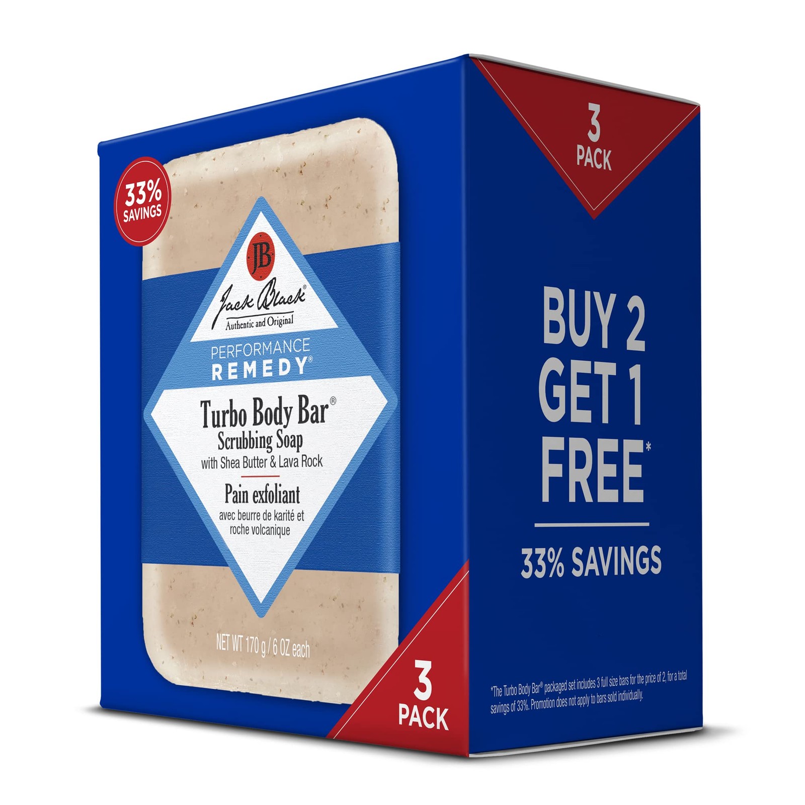 Jack Black – Turbo Body Bar Scrubbing Soap, 6 oz – Men’s Soap with Blue Lotus…