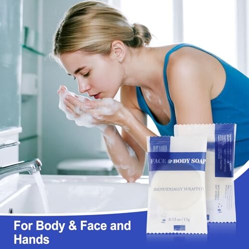 Travel Size Bar Soap in Bulk, Individually Wrapped Disposable Mini Soap for 10