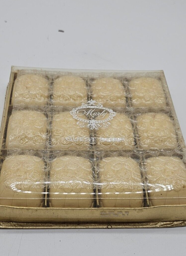Vintage Savon Marly Decorative Guest Soaps 12 Bars Box Set NOS