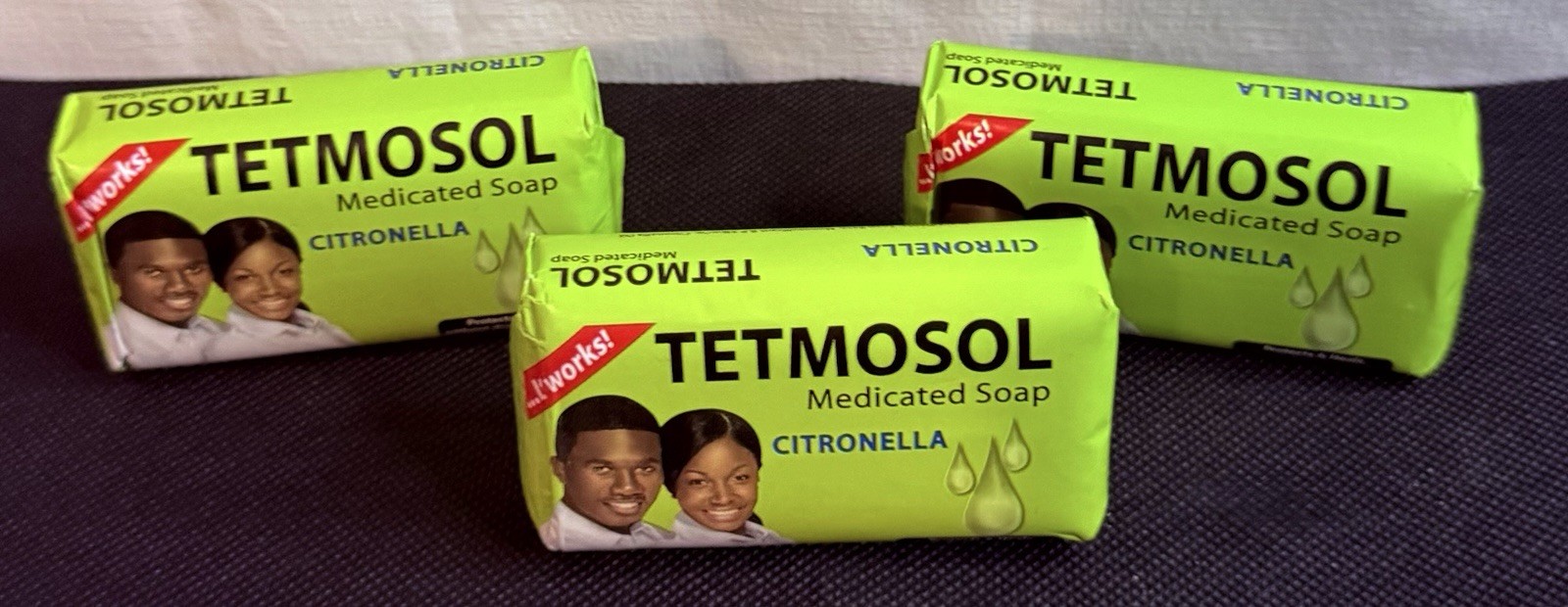 Tetmosol Citronella Medicated Soap Body Bar Pack of 3 Unisex Green