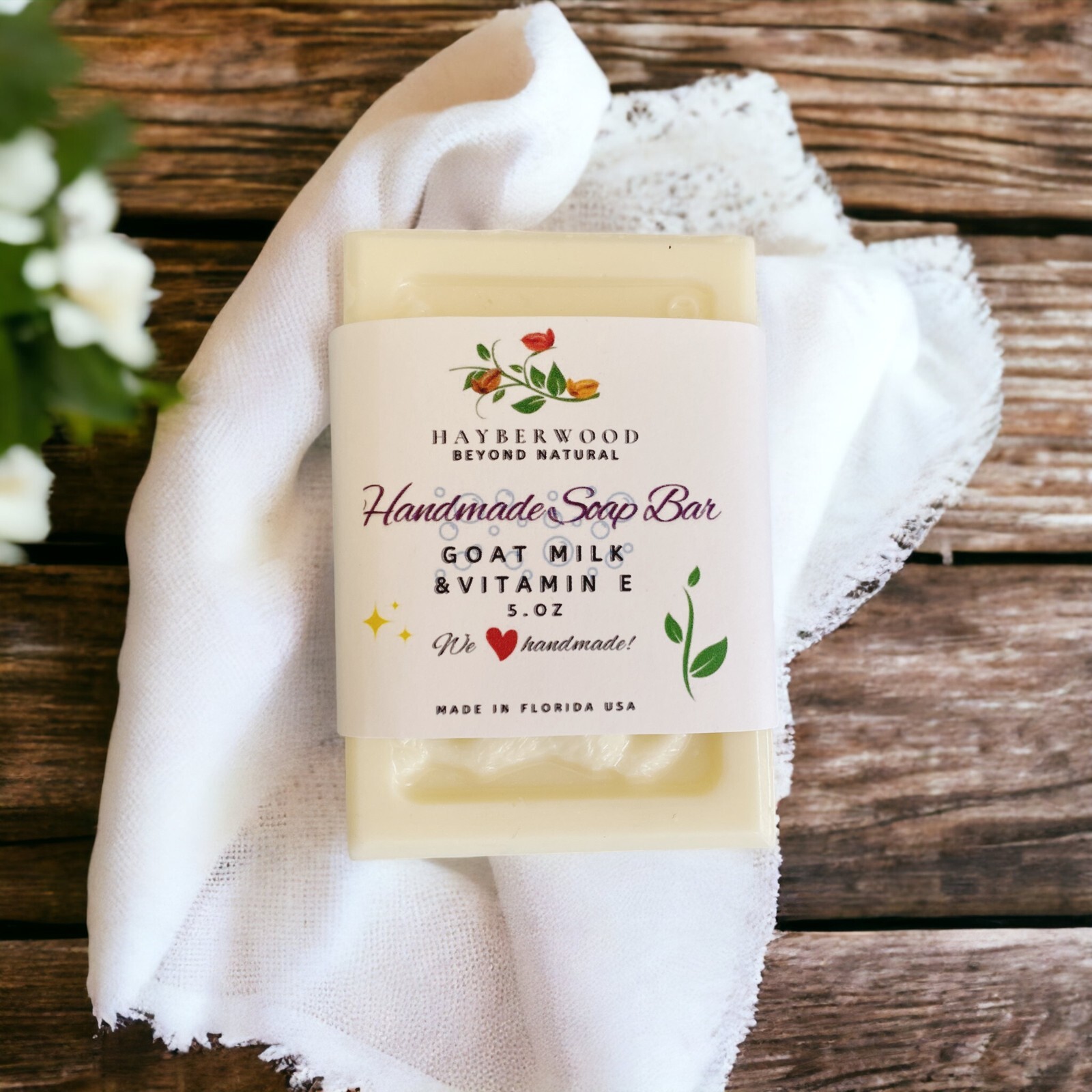 Goat Milk Handmade Soap Bar & Vitamin E, Full Size, Natural Goat Milk Bar Soap.