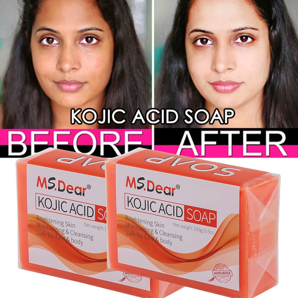 2PCS Kojic Acid Soap Acne Dark Spot Remover Skin Lightening Whitening Face Body