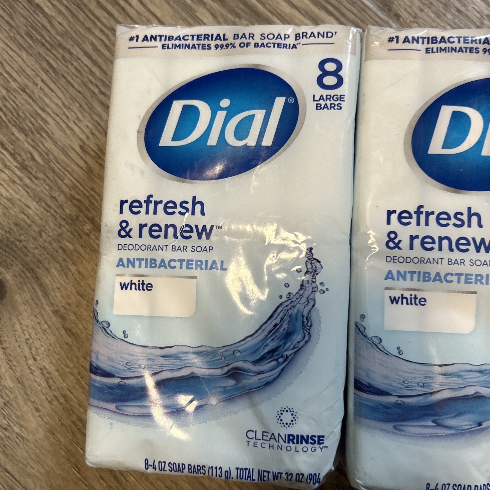 Dial Deodorant Antibacterial Bar Soap Refresh & Renew White Lot of 3 New