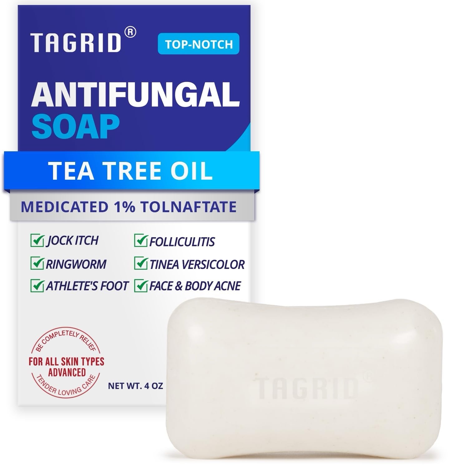 4 oz Antifungal Soap with Tea Tree Oil Antifungal Bar Soothing Care Itch Relief